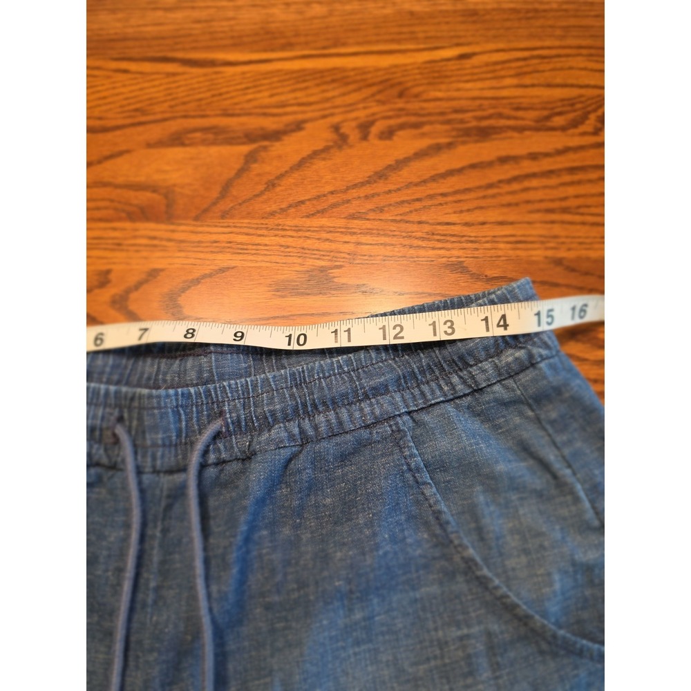 Evereve Cadet Elodie Shorts Womens Medium Chambray‎ Fade Linen Blend Pull-On - Picture 4 of 8